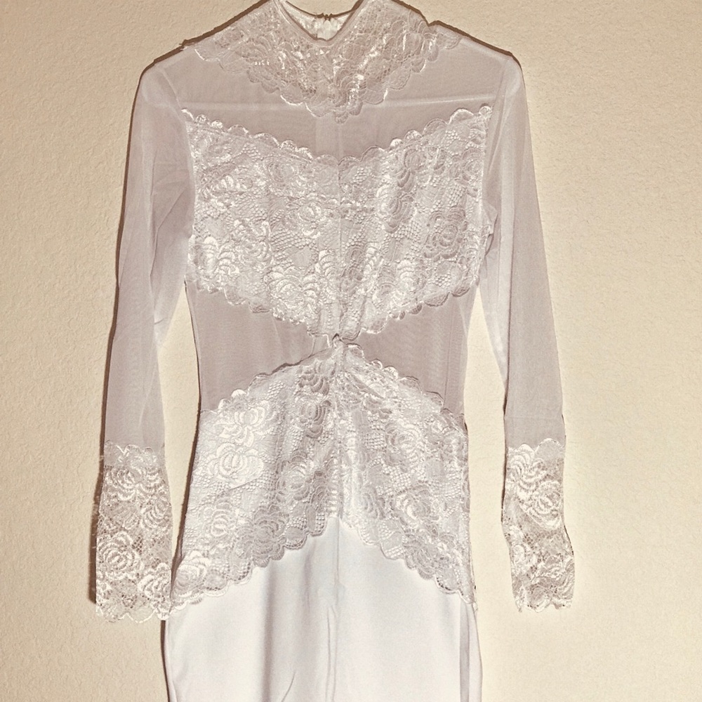 Sexy white mesh dress